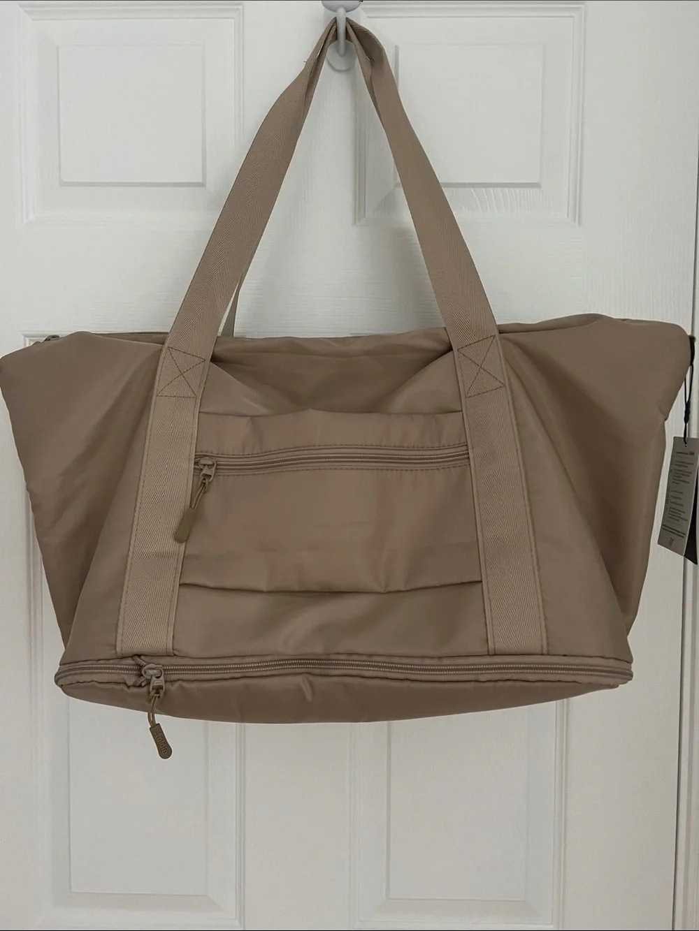 The Foldie | Taupe Foldable Travel Bag Expandable Tote NWT Sz 40L Packing Space